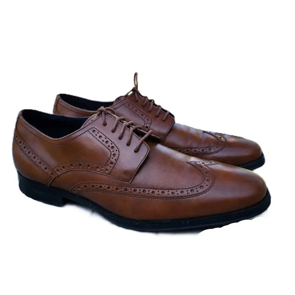 Cole Haan Grand 0s Signature Leather Brogue Wingtip Oxfords 8.5